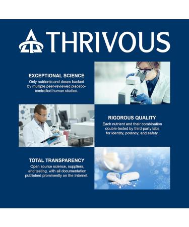 Thrivous Vitality Geroprotector Metabolic & Cellular Support Supplement with Berberine Nicotinamide Riboside Mirtoselect Blueberry Resveratrol & CoQ10 60 Vegan Capsules - Buy Online on GoSupps.com