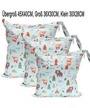 Trasun 3 PCs Diaper Bags - Waterproof Wet/Dry Organizer for Toddlers | Brown Bear - Perfect for Travel Gym Beach & Pool - Buy Online on GoSupps.com