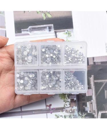FEIlei 6 Grids Box Set Flat Back Rhinestones and Small Round Diamond Combination for DIY Nail Art Accessories Crystals - Buy Online on GoSupps.com