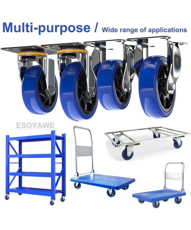Threaded Shaft Swivel Castors Ball Castors Industrial Casters with Top Plate 4 Inch 5 Inch Set of 4 Moving Silent Shock Absorption Polyurethane Hub Rubber Wheel (Fixed+Swivel 100mm/4in) 100mm/4in Fixed+swivel - Buy Online on GoSupps.com