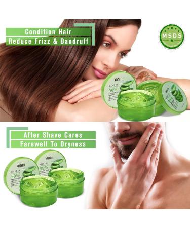 Anmi Natural Moisturizing Aloe Vera Gel - 2 Pack (300ml) | Organic Skin Care for Body & Hair Sunburn Relief Scar Repair Soothing & Anti-Inflammatory - Buy Online on GoSupps.com