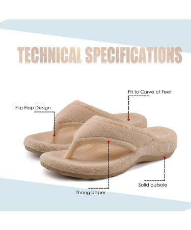 BCSTUDIO Women's Thong Spa Slippers with Arch Support - Light Brown - Buy Online on GoSupps.com