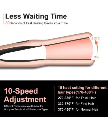 Mini Hair Straightener for Short Hair & Pixies - Adjustable Temperature Flat Iron (Rose Gold) - Buy Online on GoSupps.com