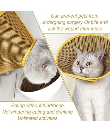 Xpex Yellow Cat Cone - Adjustable Relaxation E-Collar for Cats Mini Dogs & Rabbits | Size M - Lightweight Plastic Elizabethan Collar for Sore Cranes - Buy Online on GoSupps.com