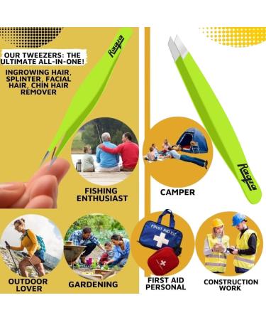 Sharp Pointed Tweezers Precision Fine Point Tip Ingrown Hair Tweezers Kit Best Pointed Tweezers for Women Chin Hair Removal - Extra Thin Tweezers Precision Stainless Facial Hair Remover for Face Green Color - Buy Online on GoSupps.com
