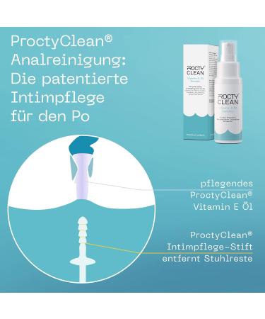 ProctyClean Vitamin E Oil for Intimate Care - Natural Alternative for Hemorrhoids & Anal Fissures - Soothing Relief for Men & Women - Buy Online on GoSupps.com