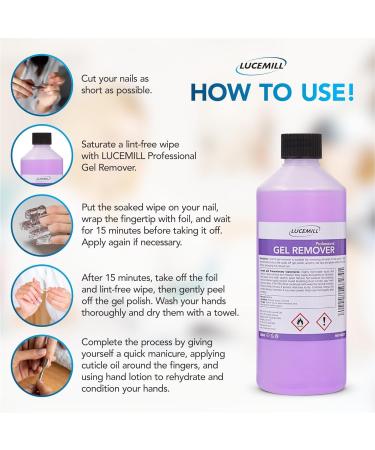 500ml Gel Nail Polish Remover UV/LED Professional Acetone Cleaner + 200 Lint Free Nail Wipes - Buy Online on GoSupps.com