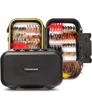 FISHINGSIR Fly Fishing Flies Kit - 100 Handmade Dry/Wet Flies + Waterproof Fly Box - Must-Have Series for Streamer, Nymph, and Emerger - Buy Online on GoSupps.com