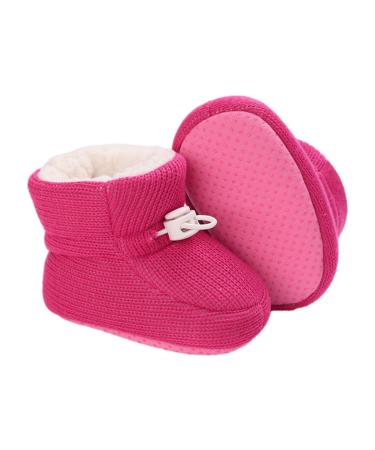 outfit spring Baby Winter Warm Fleece Bootie Newborn Non-Slip Soft Sole Winter Shoes Sock Shoes Cute Adjustable Crawling Shoes Prewalker Boots for Girls Boys Toddler 0-18 Months 0-6 Months C Dark Pink