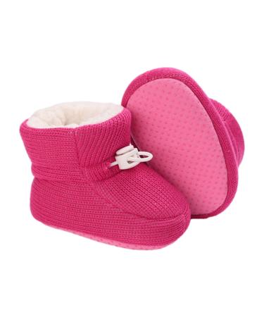 outfit spring Baby Winter Warm Fleece Bootie Newborn Non-Slip Soft Sole Winter Shoes Sock Shoes Cute Adjustable Crawling Shoes Prewalker Boots for Girls Boys Toddler 0-18 Months 6-12 Months C Dark Pink