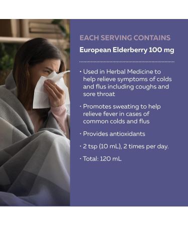 Nature's Way Sambucus Cold and Flu Care Original Elderberry Syrup Used in Herbal Medicine to Help Relieve Symptoms (Coughs and Sore Throats) in Adults 120 ml - Buy Online on GoSupps.com
