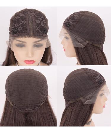 VEBONNY Glue Free 24 Inch Natural Black Wig for Women - Realistic Synthetic Hair Light Black Middle Part Style #074 - Buy Online on GoSupps.com