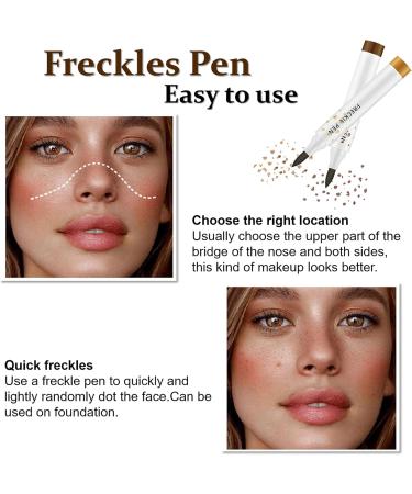 Freckle Pen Artificial Fake Freckles Create Fashionable Natural Freckles Makeup Waterproof Long Lasting Soft Dot Sopt Pen for Face Makeup(Dark Brown and Light Brown ) - Buy Online on GoSupps.com