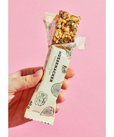 KoRo Nutcracker Walnut-Fig (12 x 40g) - Vegan & Gluten-Free Snacks for Healthy Eating - Buy Online on GoSupps.com