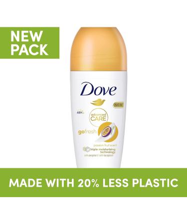 Dove Advanced Care Go Fresh Passion Fruit Scent Anti-perspirant Deodorant pack of 6 with Triple Moisturising technology roll-on for 48 hours of protection 50 ml Fresh 8.33 ml (Pack of 6) - Buy Online on GoSupps.com