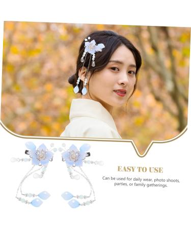 Healeved 1 Pair Antique Pair Clip Flower Barrettes Vintage Hair Clips Hairpins Flower Hair Barrettes Hair Accessories for Women Retro Hair Clips Hanfu Hair Accessories Tassel Hairpins - Buy Online on GoSupps.com