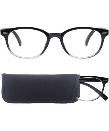 Stylish Women Reading Glasses 2.0 (3 Pair) with Spring Hinge Design +2.00 Black Readers for Fashionable Ladies - Includes Reading Pouch - Buy Online on GoSupps.com