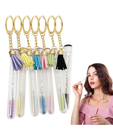 Eyelash Brush Tube with Keychain | Eyelash Diamond Empty Mascara Wand Tube Eyelash Brush - Eyebrow Applicator Lash Extension Supplies for Women Pengzi