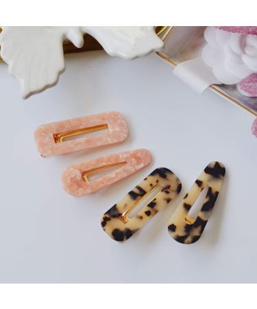 Resin Tortoise Leopard Print Hair Clips - 4 Pack for Women | Stylish Hair Barrettes - Buy Online on GoSupps.com