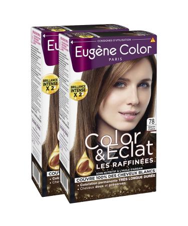 Eug ne Color - Color & Eclat - Les Raffin es - N 78 Marron Pralin - Coloration Permanente brillance Longue Dur e l'Huile d'Argan - Lot de 2 Marron Pralin 78