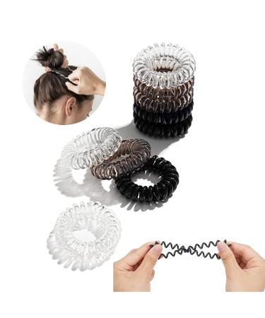 Pack of 9 spiral hair ties telephone cable hair band elastic hair ties spiral hair ties for girls and women