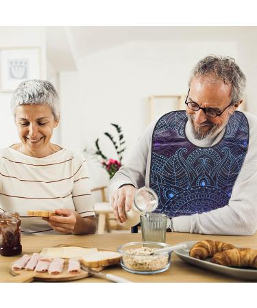 Washable Waterproof Adult Bibs for Elderly with Crumb Catcher - 30 x 18 inches - Buy Online on GoSupps.com