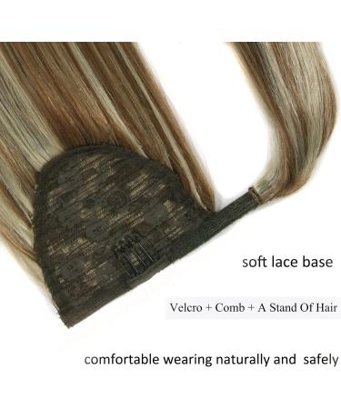 Real Hair Ponytail Extension Human Hair For Women Light Brown and Bleach Blonde Long Straight Remy Human Hair Ponytail Extension Wrap Around Clip in Ponytail Hair Extensions 14 inch 10/613 14 inch Highlight P10/613 - Buy Online on GoSupps.com