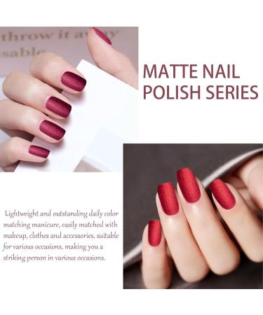 Matte Nail Polish Set 3 Colors Nail Varnish Set Burgundy Dark Red Nail Varnish Shimmer Quick Dry & Long Lasting Black Nail Polisht for Women DIY Nail Art at Home 12ML - Buy Online on GoSupps.com