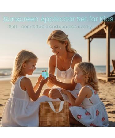 Kids Sunscreen Applicator Set - 2pc Roll On Sun Block with Caps Silicone Brush Cleaner Bowl Reusable Bag & Clips | International Shipping - Buy Online on GoSupps.com