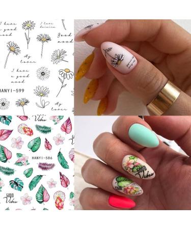 Charming Daisy Nail Art Stickers - 8 Sheets | Spring Nail Decals for Women | 3D Self-Adhesive Design - Buy Online on GoSupps.com