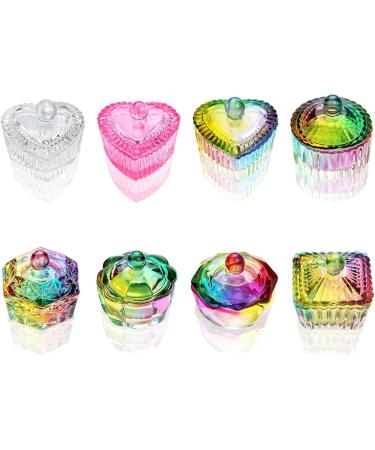 Nails Art Glass Dappen Dish Crystal Glass Dish Nails Art Dappen Dish With Lid Heart Shaped Liquids Crystal Cup B - Buy Online on GoSupps.com
