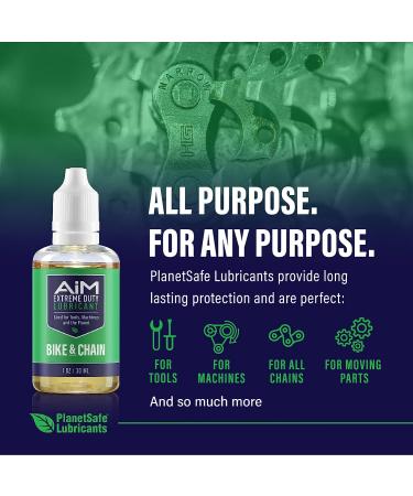 PlanetSafe AiM Extreme Duty Bike & Chain Lubricant Bundle - Non Toxic & Non Hazardous - Ideal for Scooters, Mopeds, Motorcycles, and Bicycles - 1oz + 2oz - Buy Online on GoSupps.com
