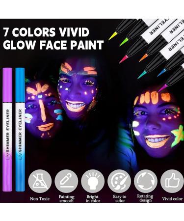 Glow Eye Liners Waterproof Glitter Eyeliners 6 Pieces Intense Pigmentation Gel Makeup Pen for Women and Girls Dancing Party - Buy Online on GoSupps.com