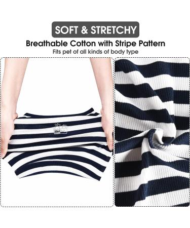 Striped Dog Shirt 5XL for Large Dogs | Soft Cotton Puppy T-Shirts Pack-2 Red & Blue | Lightweight Stretchy Vests for Pets - Buy Online on GoSupps.com