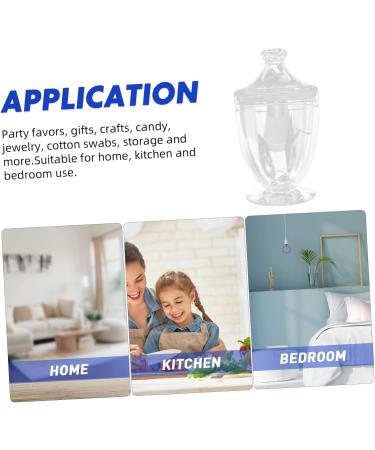 TOPBATHY 3pcs Sugar Bowl Gift Boxes Snack Container Glass Candy Dish with Lid Tea Jar Party Favors Holder Clear Wedding Favor Boxes Candy Storage Cup Chocolate Jar Acrylic Biscuit Candy Box - Buy Online on GoSupps.com