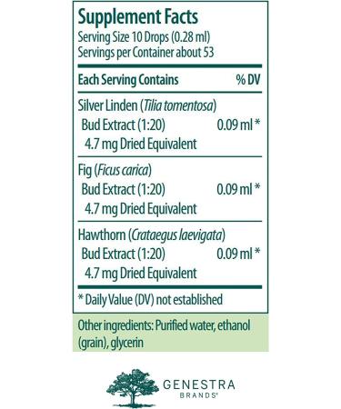 Genestra Brands Calm-gen Herbal Supplement - Silver Linden, Fig, and Hawthorn | 0.5 fl. oz - Buy Online on GoSupps.com
