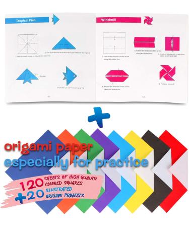 Origami Kit for Kids - 120 Sheets of 6x6 Inch Square Easy Folding Paper with Instructions Book - Fun Activity for Beginners - Ideal Birthday or Christmas Gift - Buy Online on GoSupps.com
