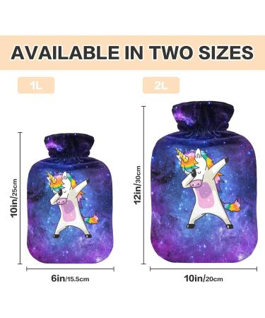 Hot Water Bottle 2L with Cover | Galaxy Unicorn Design for Pain Relief & Winter Warmth - Buy Online on GoSupps.com