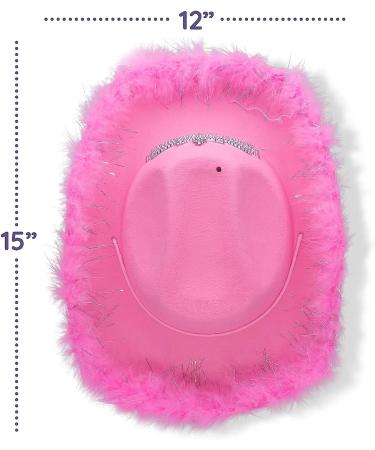 Women's Light Up Cowboy & Cowgirl Hat Set | Western Style Tiara with Bandana & Heart Sunglasses - Pink - Buy Online on GoSupps.com