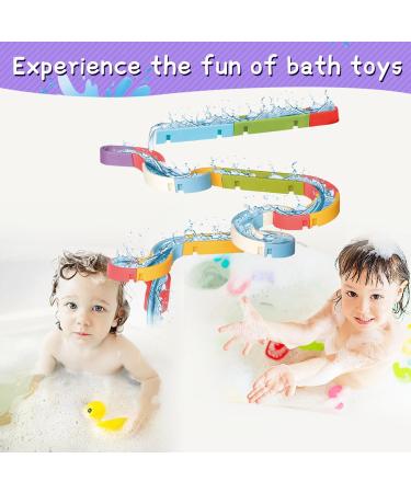Bath Toy Set with Duck Slide Track Game for Kids - 37Pcs Water Toys for Bath Time - Educational DIY Shower Toys for Boys and Girls - Buy Online on GoSupps.com