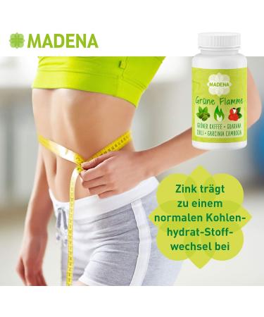 Madena Green Flame | High Dose Green Coffee Extract Garcinia Cambogia & Guarana | 100 Capsules for Weight Loss - Buy Online on GoSupps.com