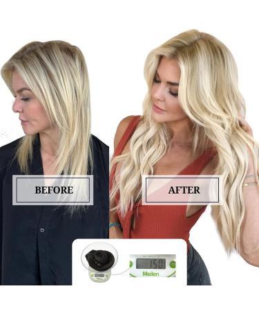 Doores Clip-In Extensions | Real Hair 35cm 14 Inch | Light Blonde Highlights & Gold Blonde | 150g Remy Hair Extensions | Smooth & Natural Full Head - Buy Online on GoSupps.com