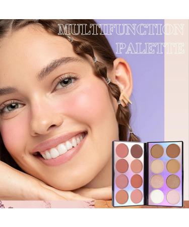 Erinde Blush Palette Contour & Highlighter Pallet Mineral Powder Blusher All in One Makeup Palette for Cheeks Face Bronzer Shimmer & Matte Finish Natural Glow Blendable Cruelty Free - Buy Online on GoSupps.com