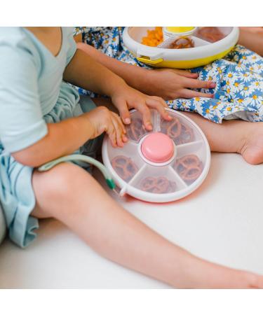 GoBe Kids Snack Spinner Bundle - Reusable 5 Compartment Dispenser with Sticker Sheet | BPA Free | Dishwasher Safe | No Spill Leakproof - Lemon Yellow - Buy Online on GoSupps.com