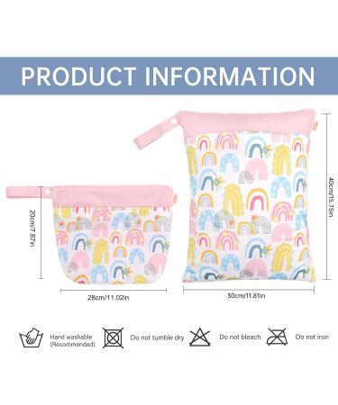 Reusable Maeau Wet Bags - 2 Pack Waterproof Diaper & Gym Organizers | Eco-Friendly Kindergarten & Baby Essentials | 19 Stylish Patterns (20x28cm & 30x40cm) - Buy Online on GoSupps.com