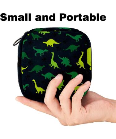 Portable Women's Binding-Up Bags | Menstrual Cup Pocket & Pads | Ideal for Teenage Girls | Dinosaur Green Footprint Design - Buy Online on GoSupps.com