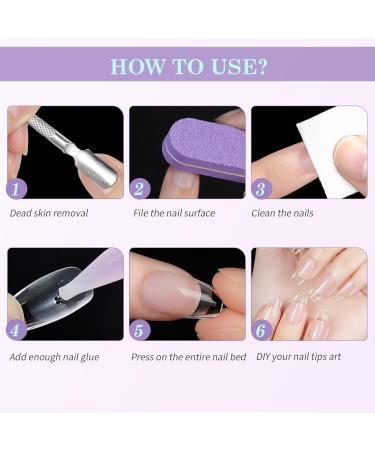 EARLMONI Extra Short Coffin Nail Tips Set - 432 Pieces Full Cover Prepolished Artificial 12 Sizes Soft Gel Nail Tips with Glue Nail File Cuticle Pusher XS Extra Short Coffin Nail Tips - Buy Online on GoSupps.com