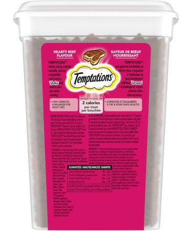 TEMPTATIONS Adult Cat Treats Hearty Beef Flavour 454g Tub Cat Treats Beef 454 g (Pack of 1) - Buy Online on GoSupps.com