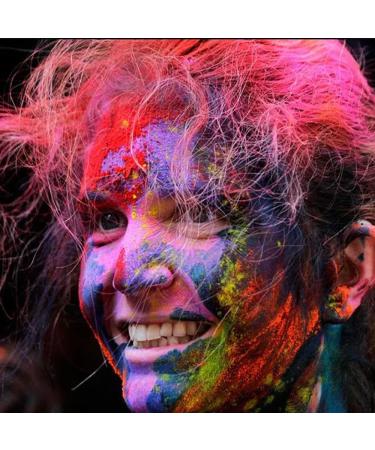 Colored Powder - 100 g of Each Color - Pink Orange Yellow Teal Blue - For Toss Fun Run War Party & Festival - Pack of 8 Bags - 800 g in Bulk (1) - Buy Online on GoSupps.com