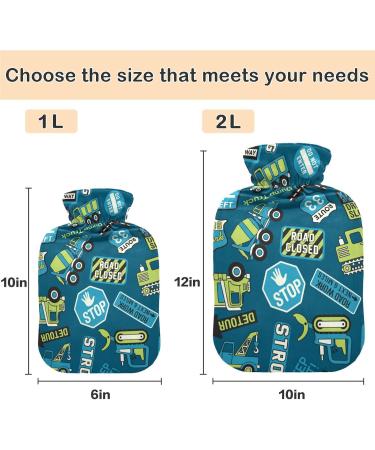 Naanle Cartoon Truck Hot Water Bottle - 1L Transparent Warm Water Bottle for Pain Relief Hot & Cold Therapy Bed Warmer for Hands & Feet - Buy Online on GoSupps.com